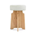 Tabouret de comptoir en tissu bouclé crème