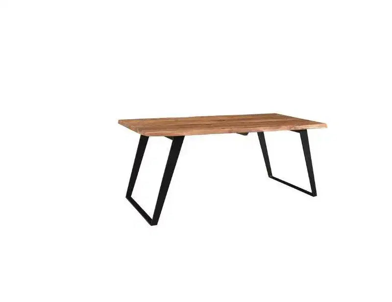 Table à manger en bois massif Live Edge 203 cm marron