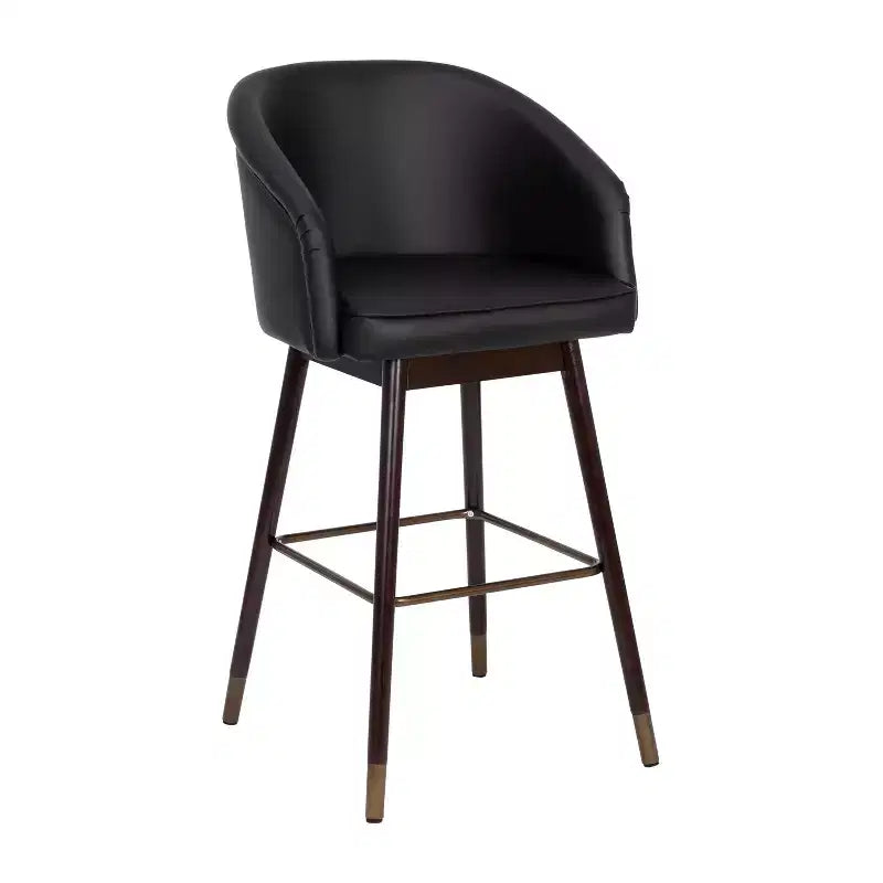 Tabouret de bar moderne avec structure en bois et accents métalliques